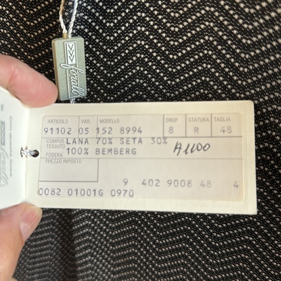 Double Breast Italian Foralli Grey Tuxedo Jacket - Picture 14 of 14